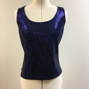 St. John Couture Purple Paillette Knit Tank